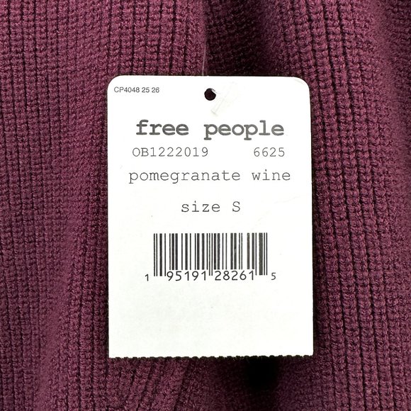 NWT Free People Saffron Plum Purple Open Back Cutout Scoop Neck Rib Knit Sweater - Picture 7 of 11